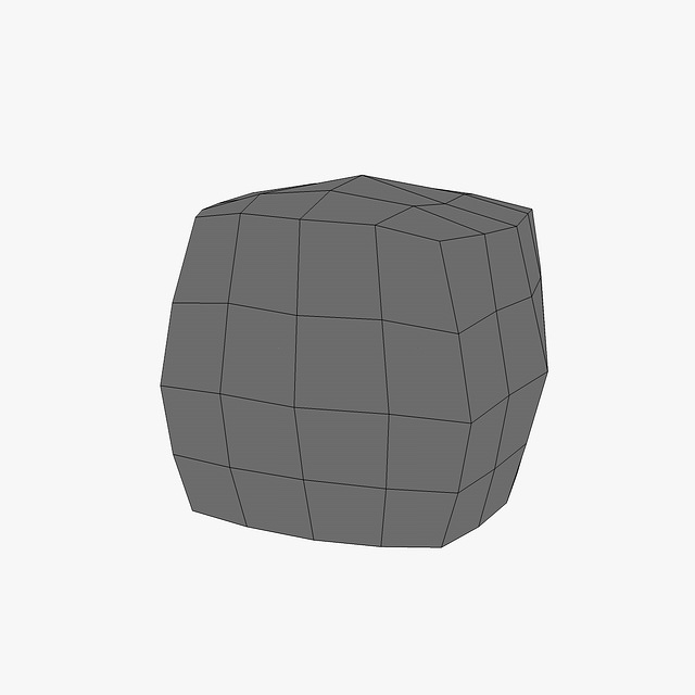 Ancient stone head Low-poly 3D model_4