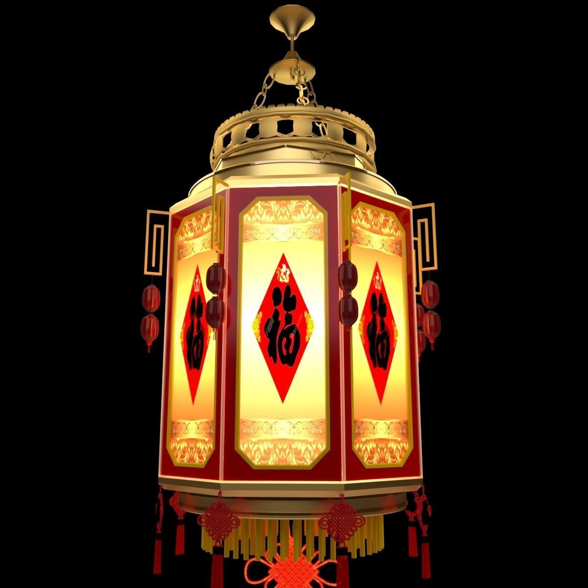 Chinese Lantern 3D model_3