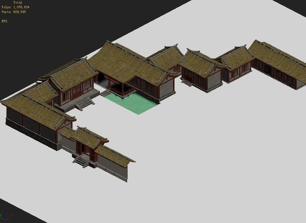 General Mansion-Front Yard-Architecture 3D model_4