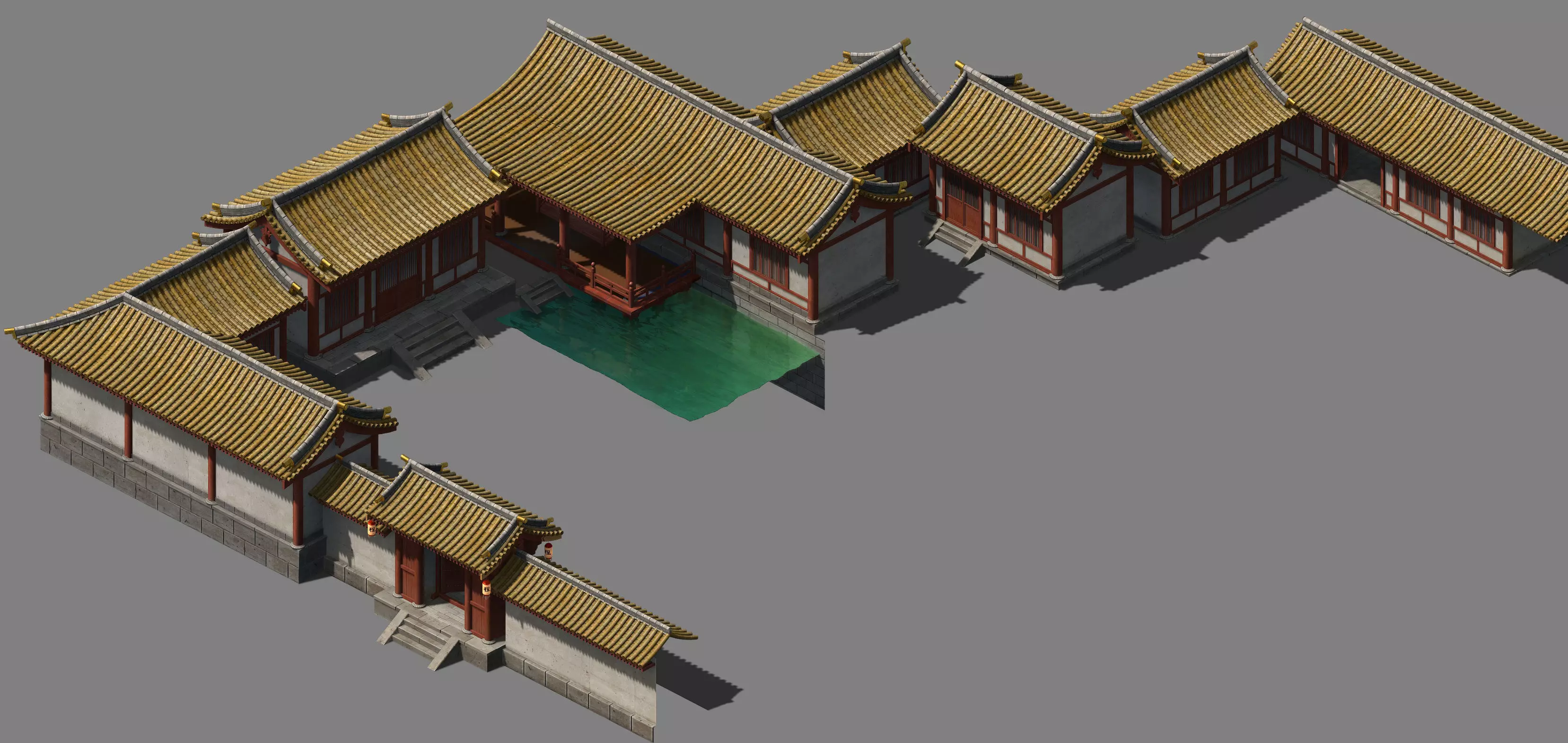 General Mansion-Front Yard-Architecture 3D model_0