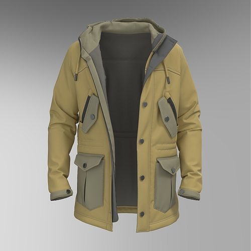 Parka coat CLO3d 3D model