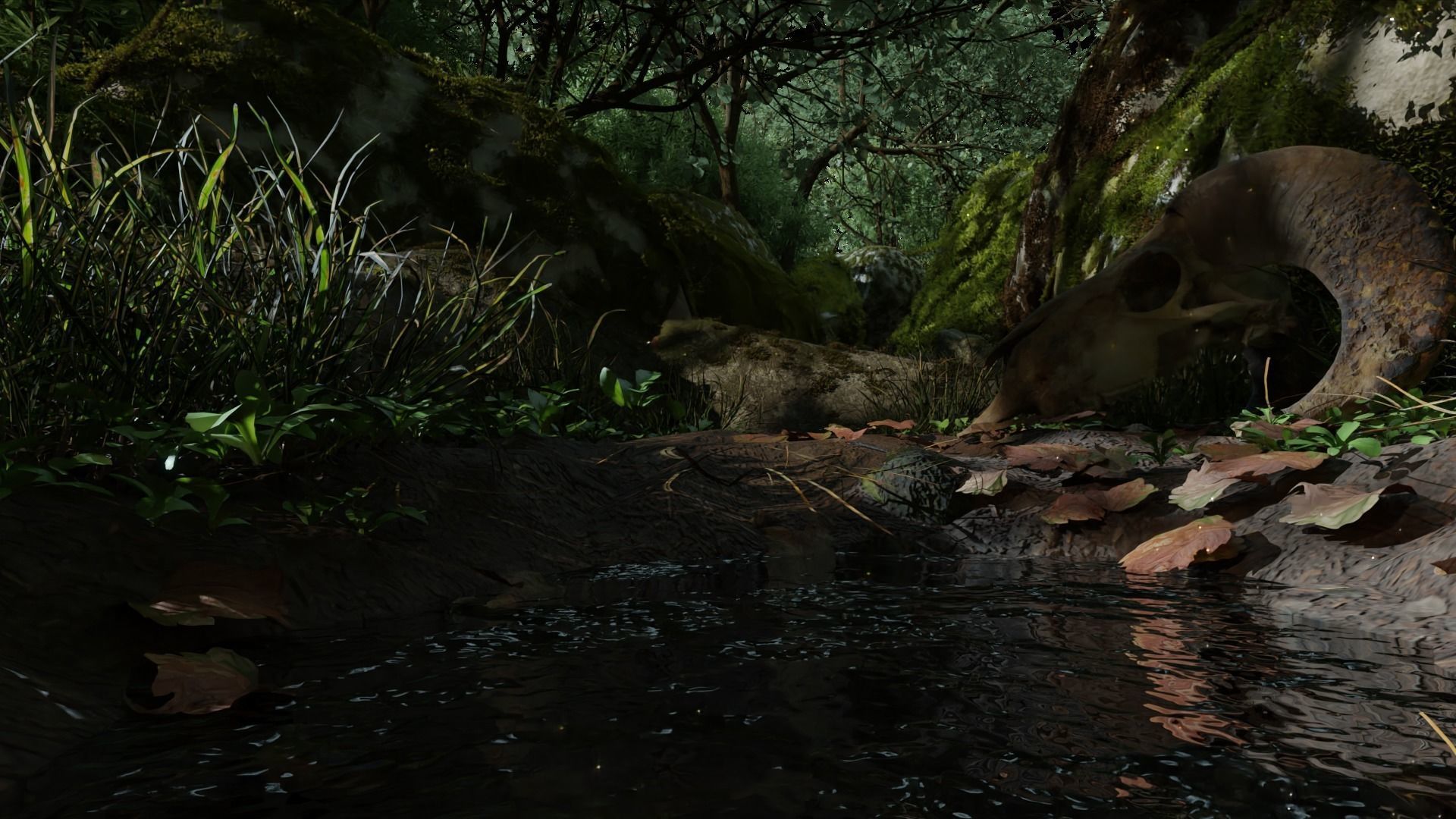 Realistic Forest scene Environment 3D model_1