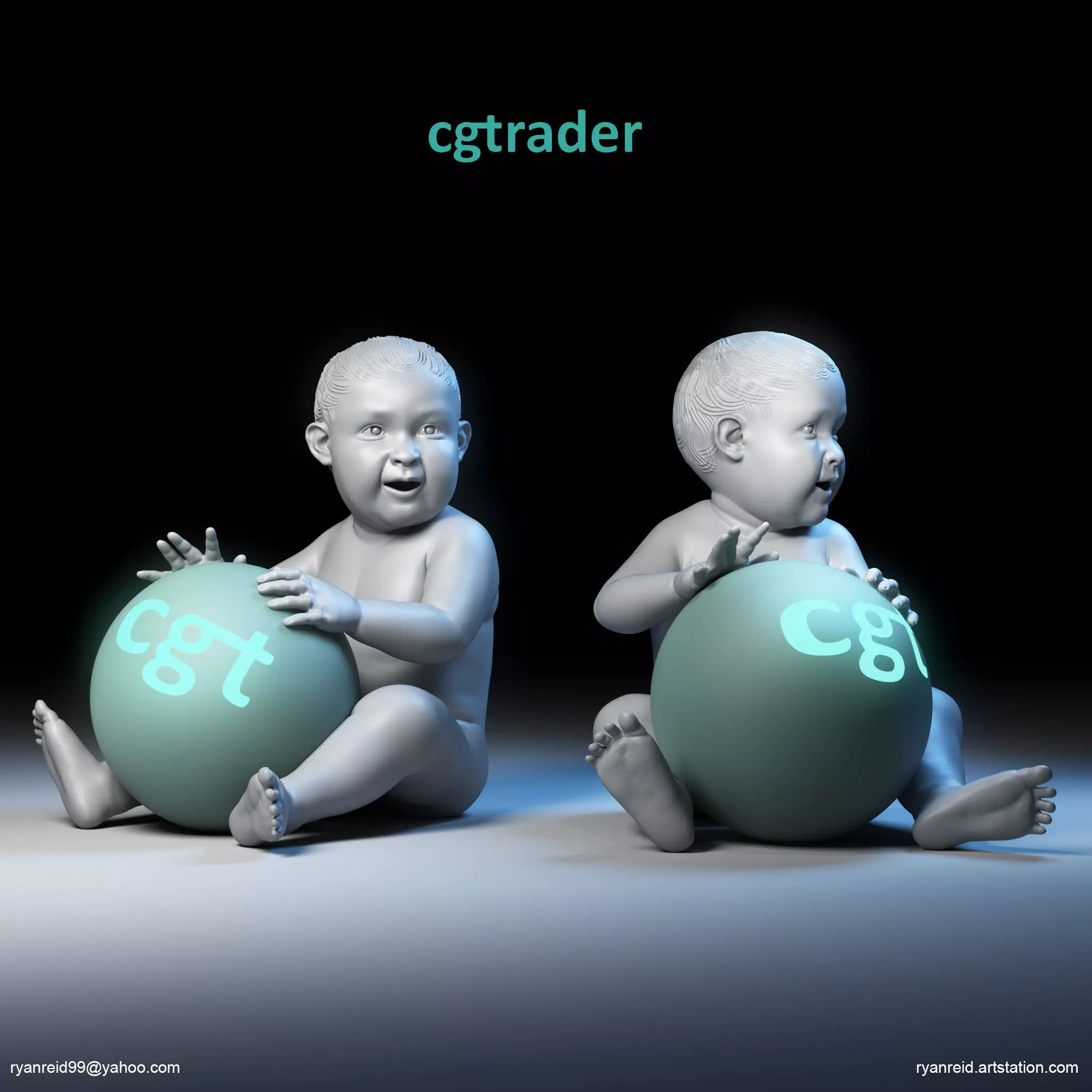 Baby Basemesh Low-poly 3D model_0