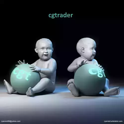 Baby Basemesh  Low-poly 3D model