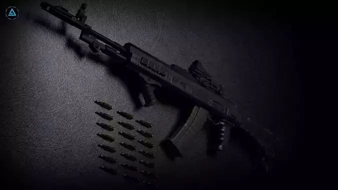 AKL 97 Rifle Low-poly 3D model