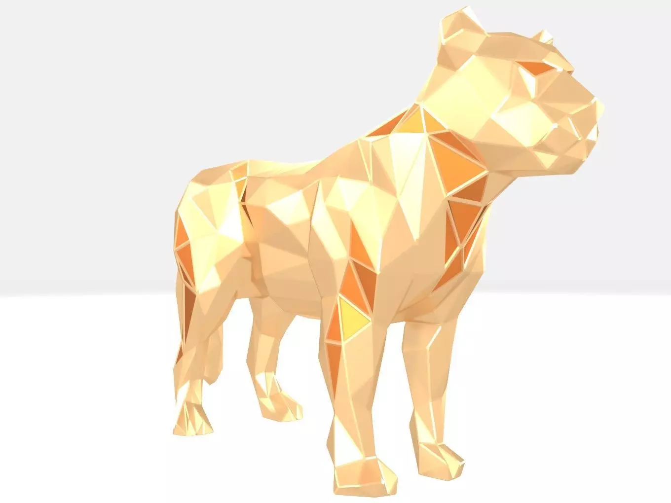 Polygonal Lioness Parametric 3D print model