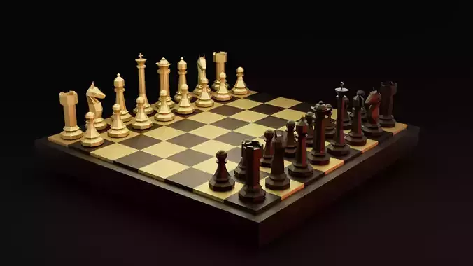 Low Poly Complete Chess Set