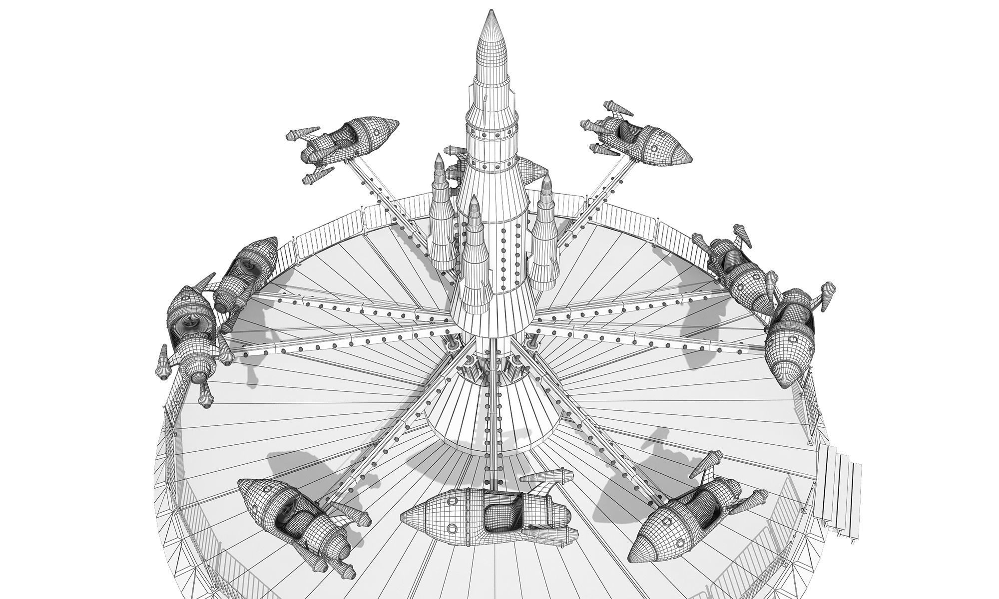 Rocket Carousel  3D model_8