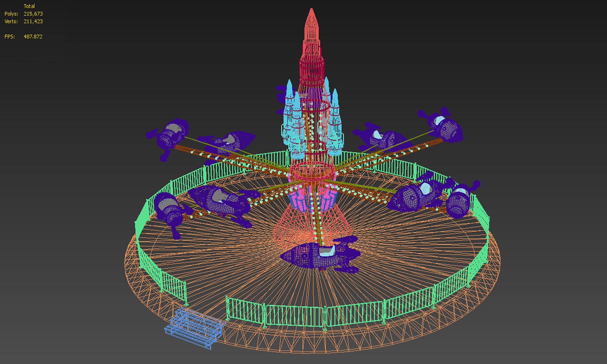 Rocket Carousel  3D model_14