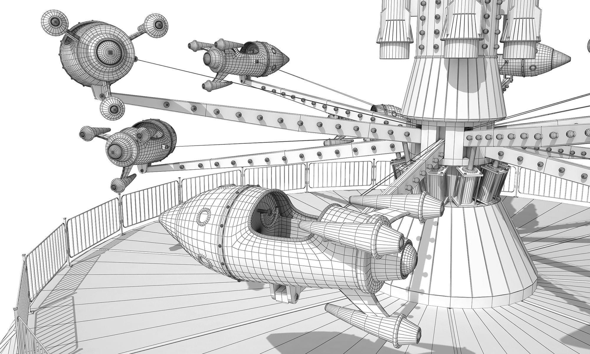 Rocket Carousel  3D model_12