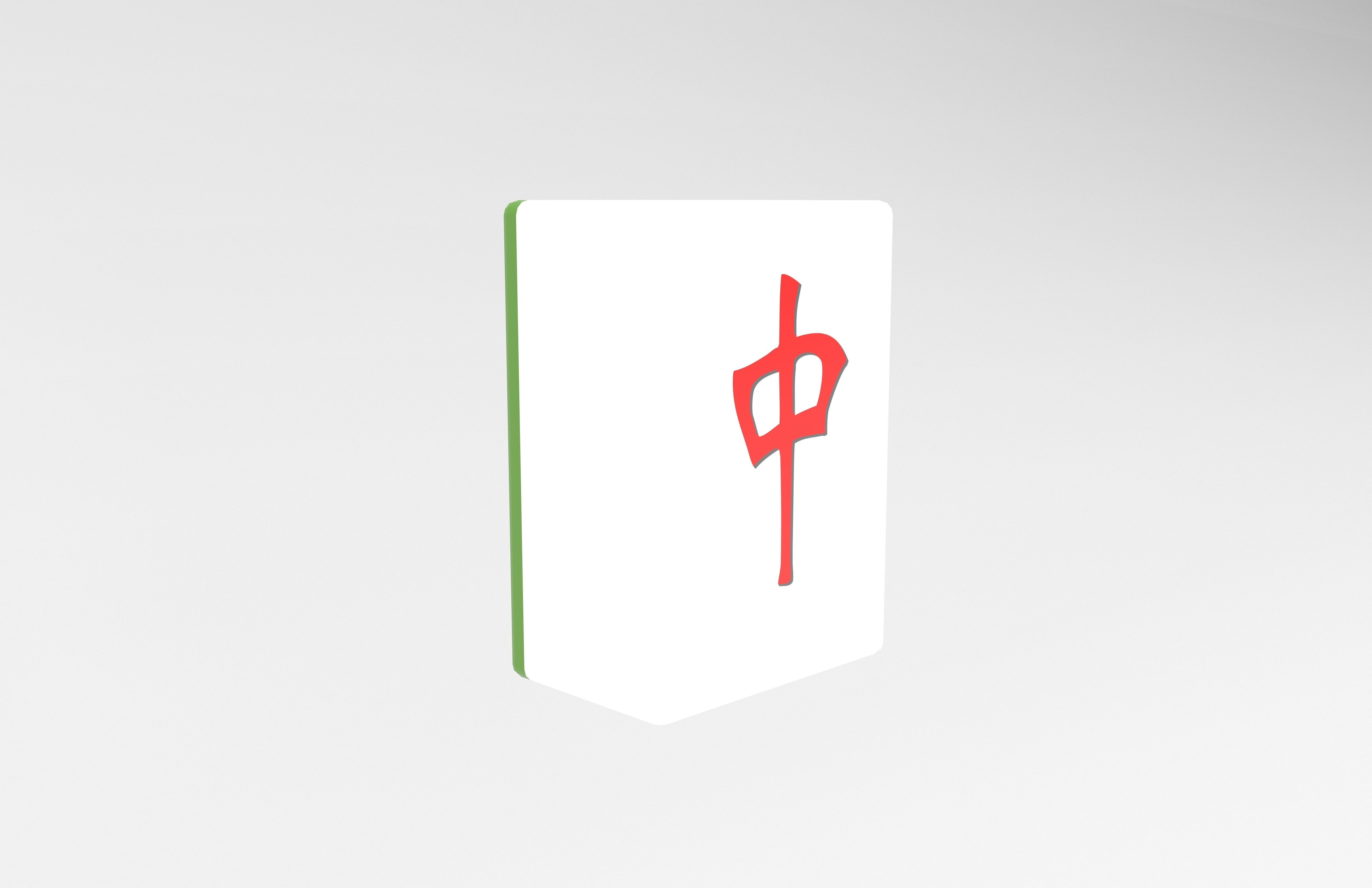 Mahjong v1 014 Low-poly 3D model_3