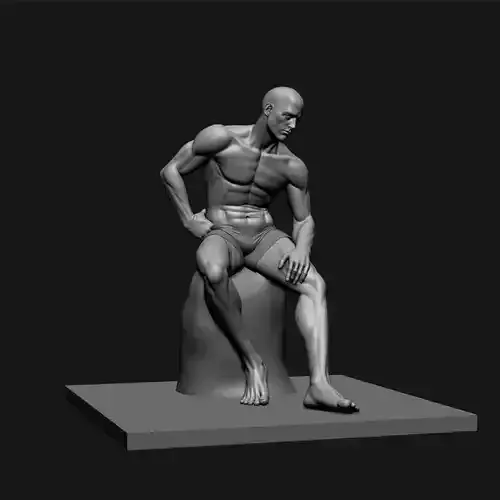 Male Sitting Portrait Sculpture