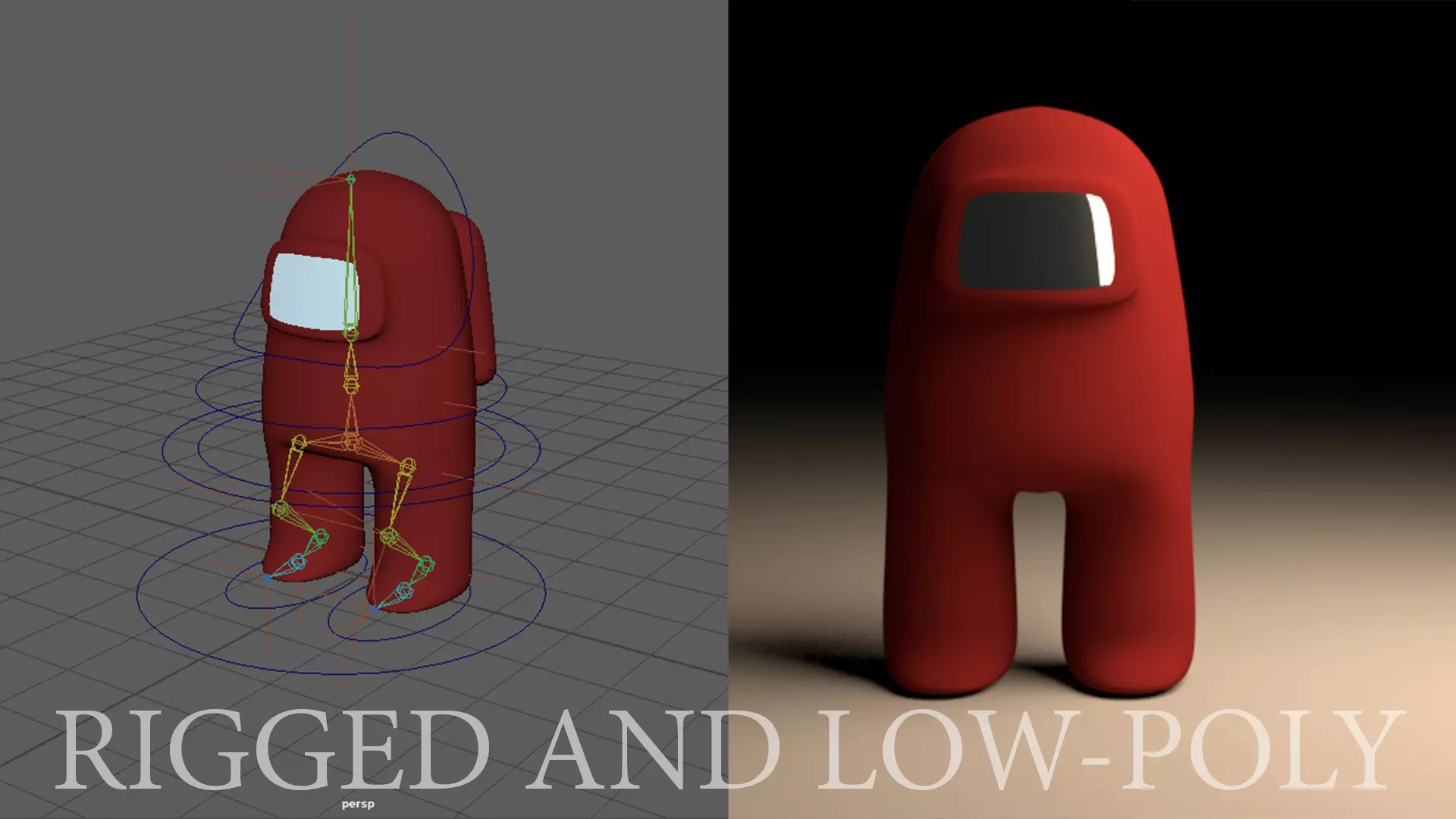 Among Us With Rigged Low-poly 3D model_0