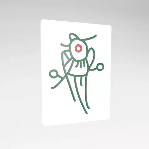 Mahjong v1 033 Low-poly 3D model