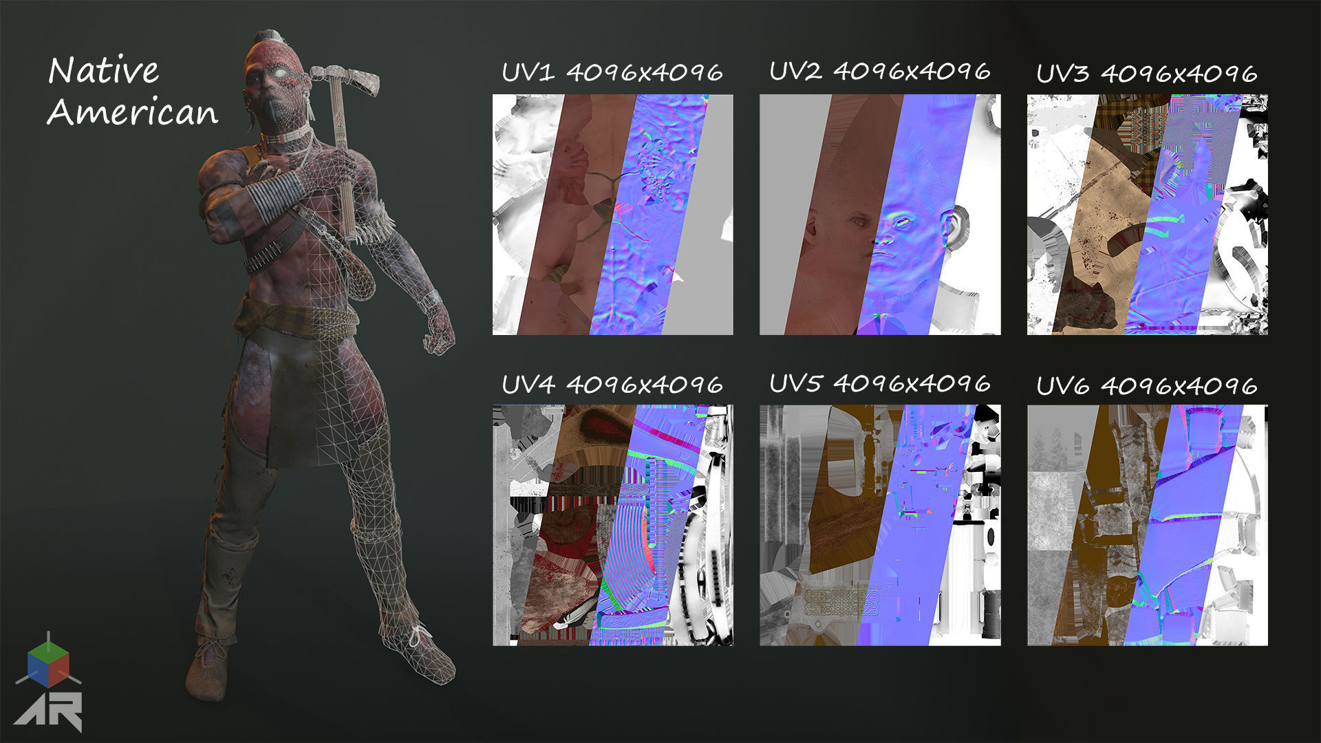 Native American Low-poly 3D model_7