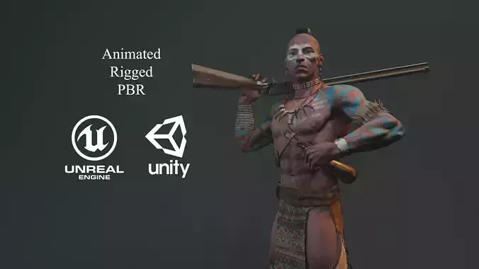 Native American Low-poly 3D model