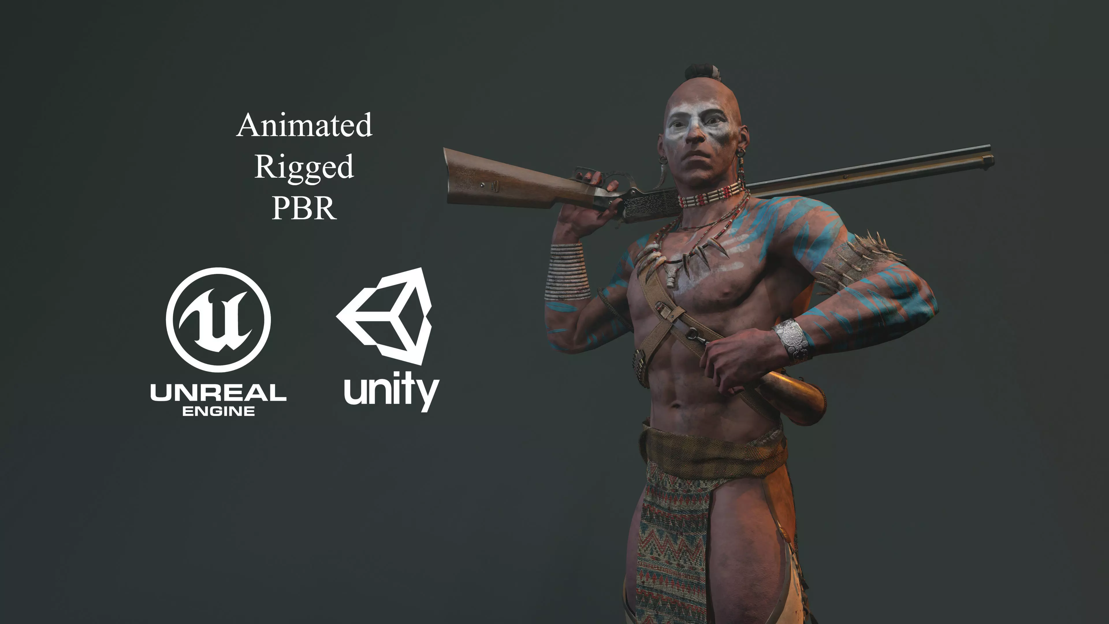 Native American Low-poly 3D model_0