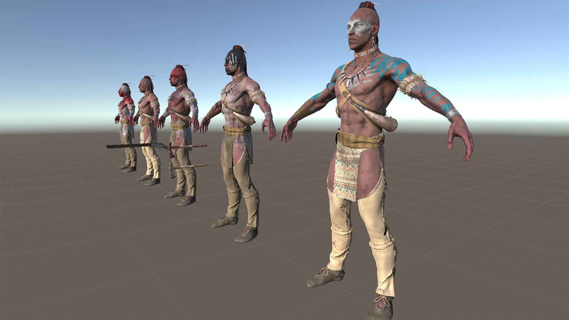 Native American Low-poly 3D model_35