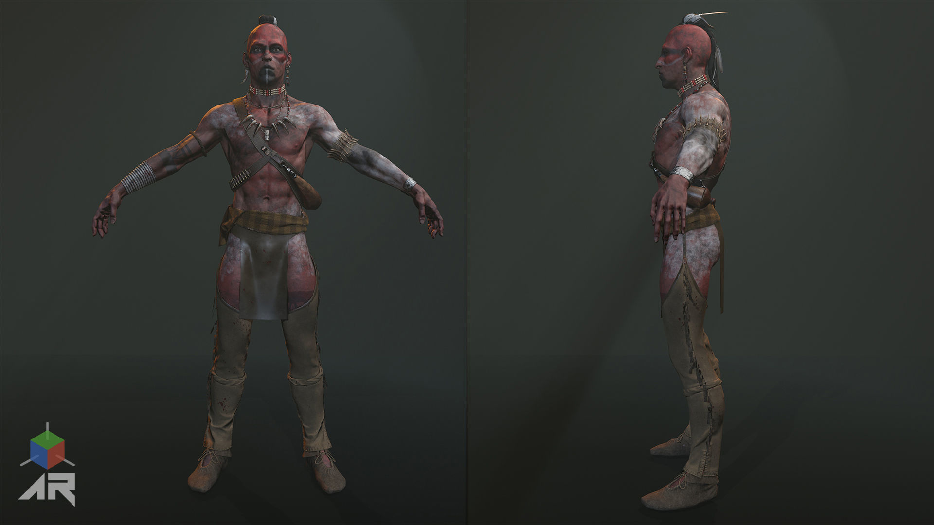 Native American Low-poly 3D model_10