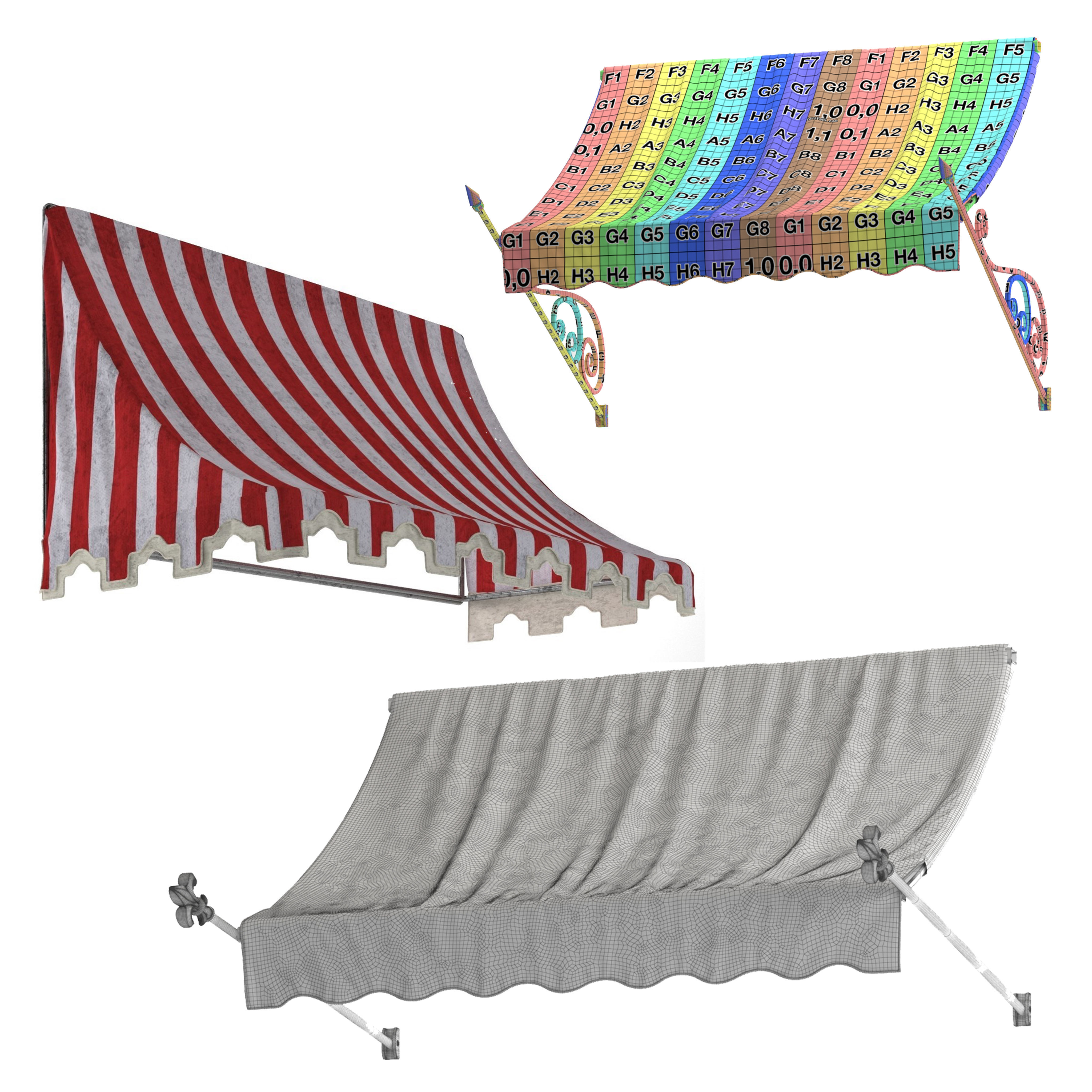 Awning collection awnings 3D model_3