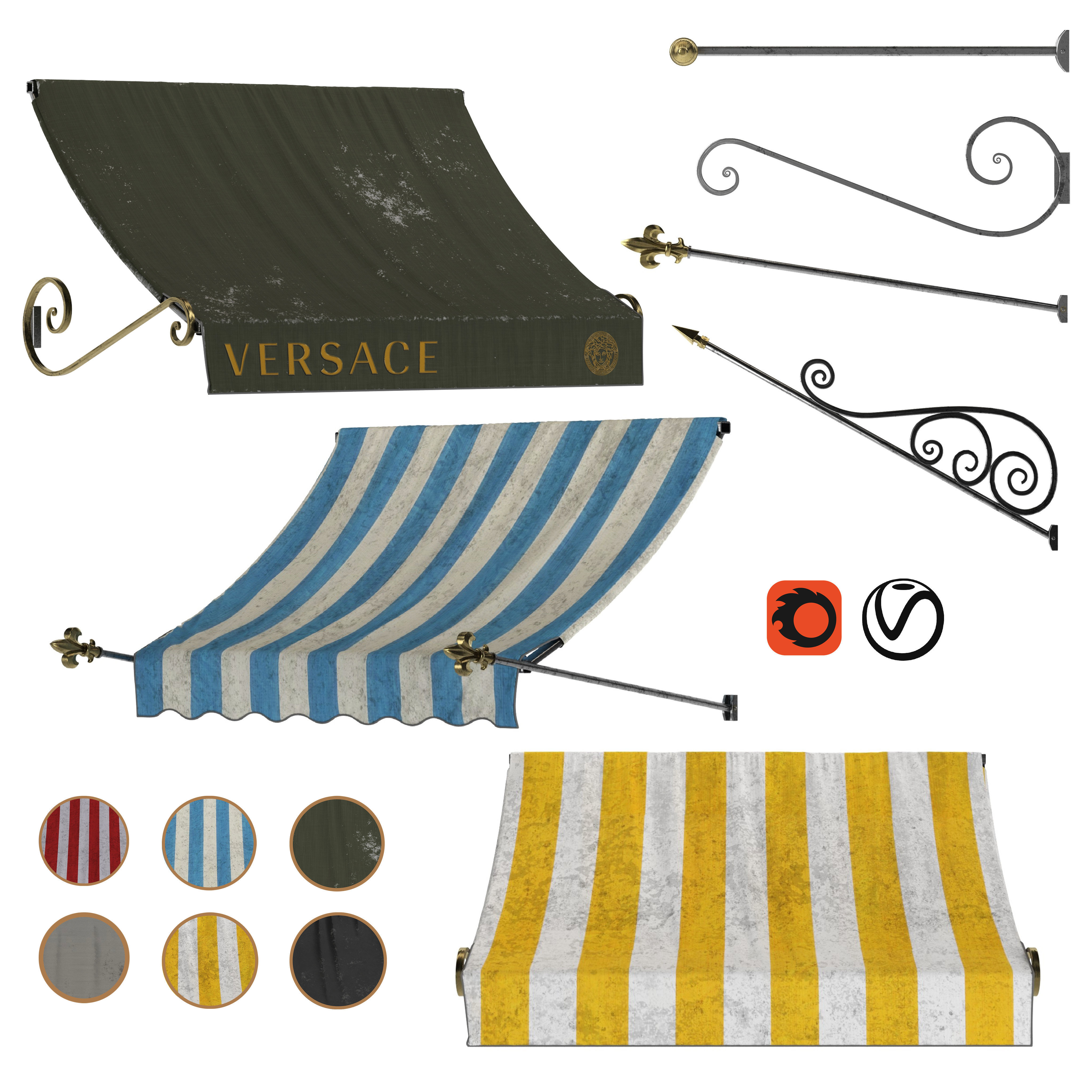 Awning collection awnings 3D model_1