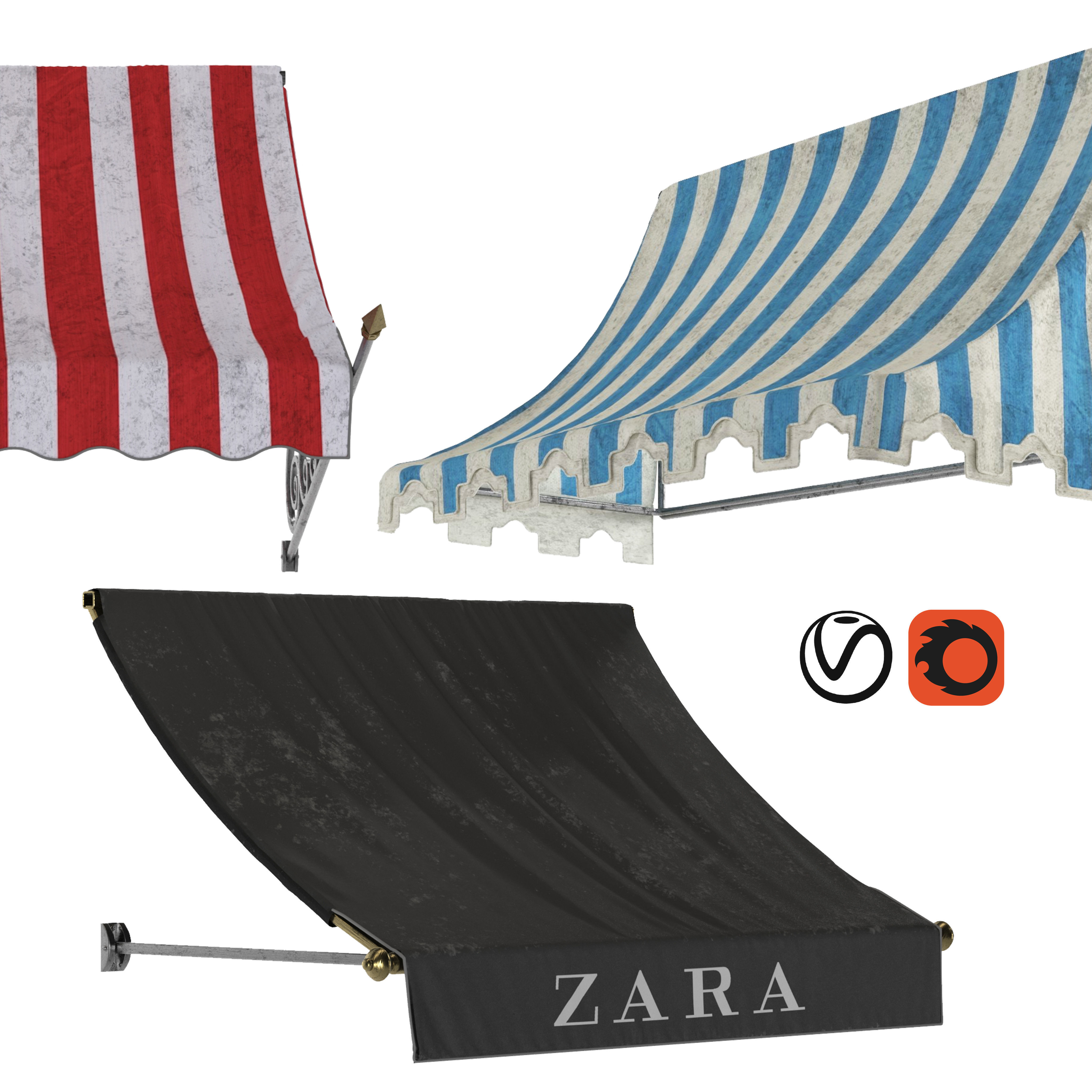 Awning collection awnings 3D model_2