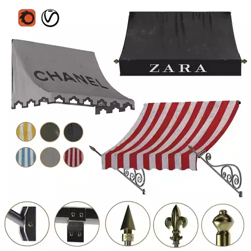 Awning collection awnings 3D model