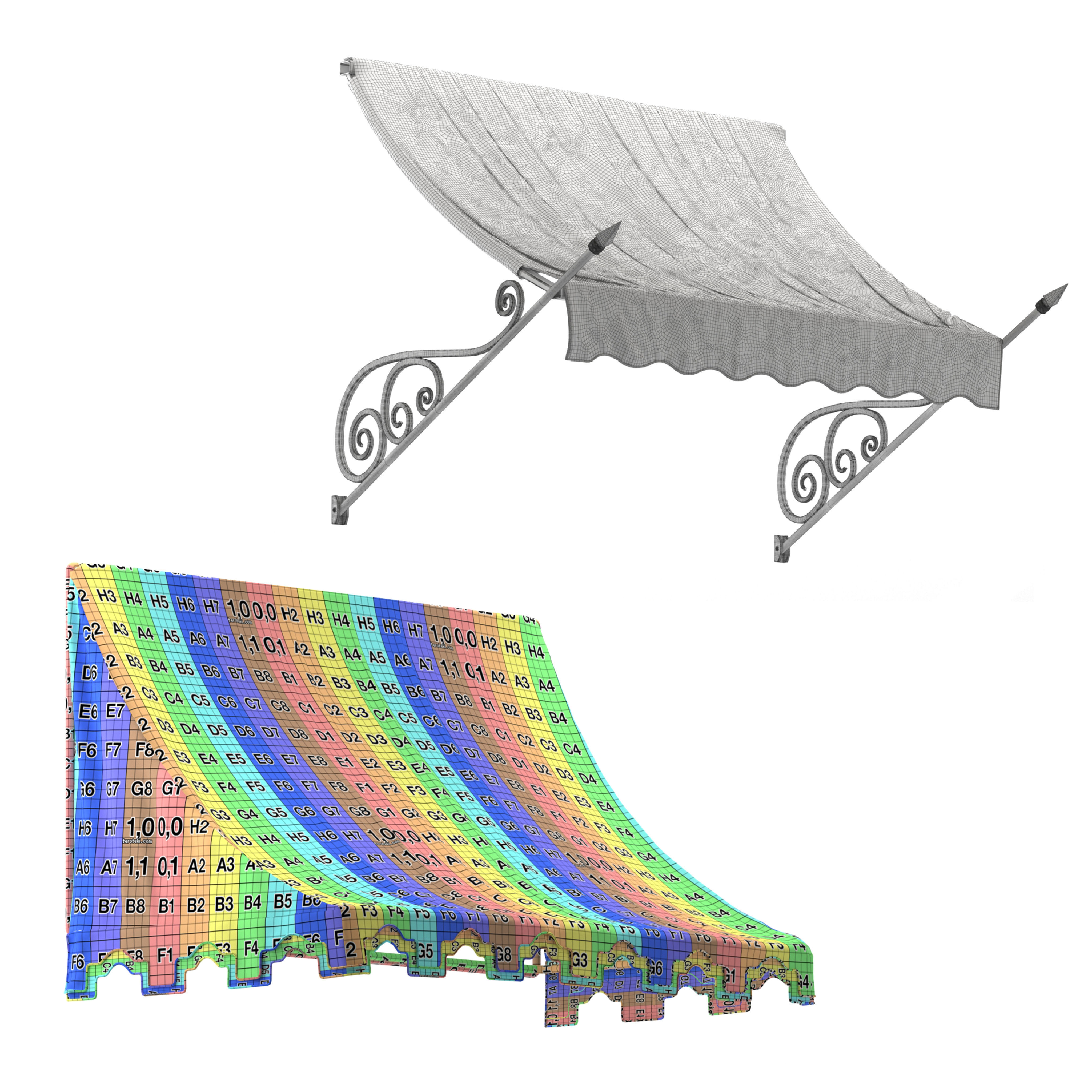 Awning collection awnings 3D model_4