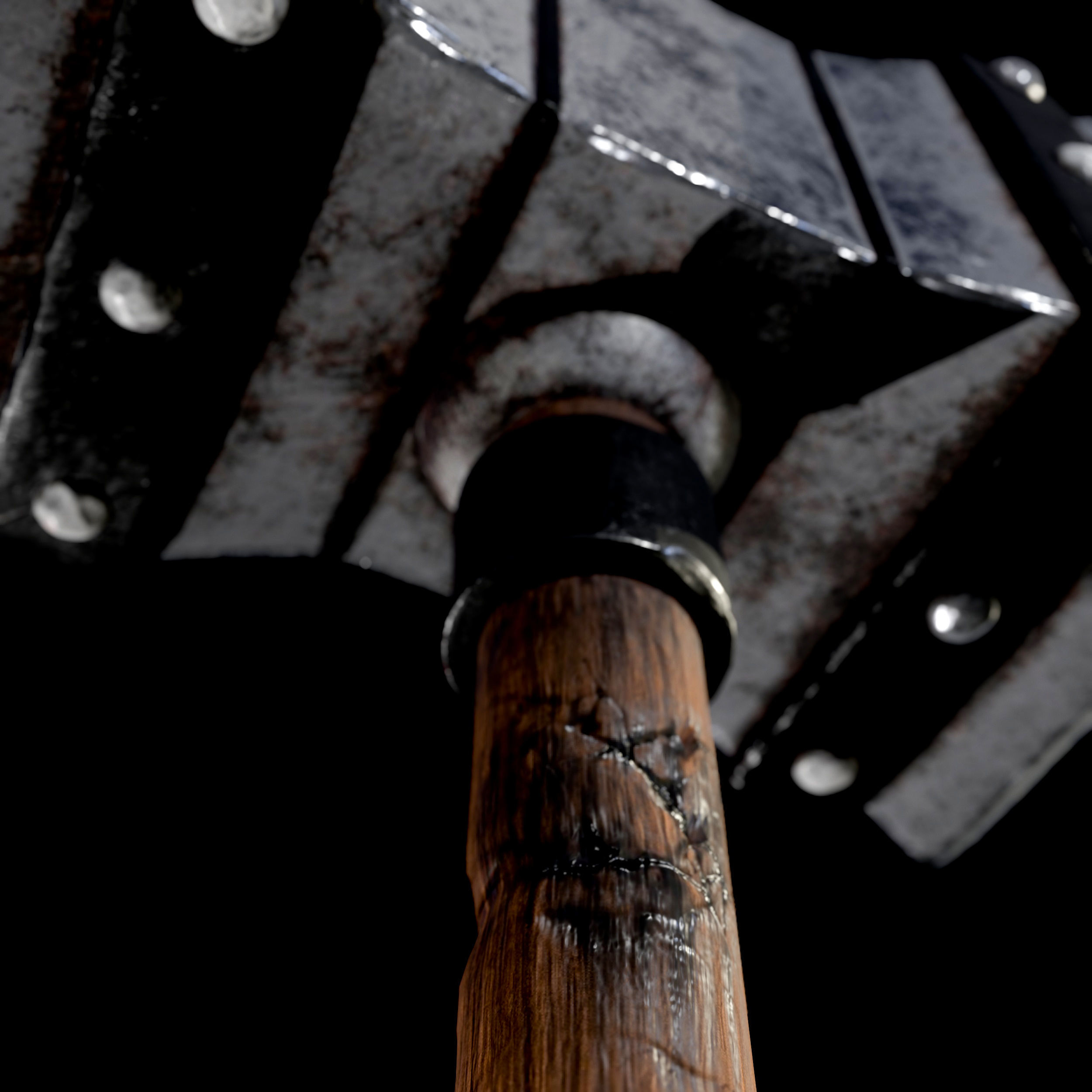 axe hammer 3dmdel lowpoly 3D model_5