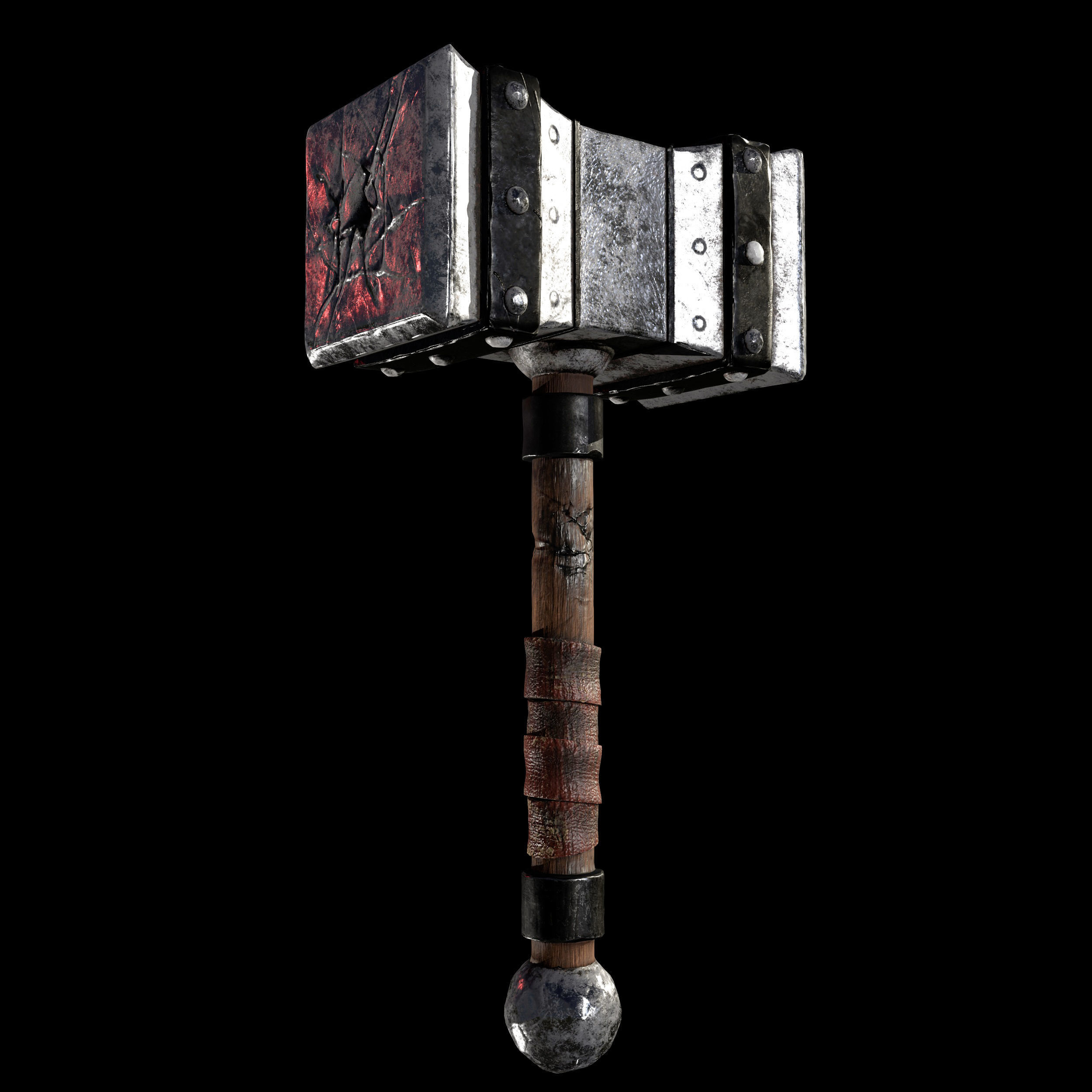 axe hammer 3dmdel lowpoly 3D model_2