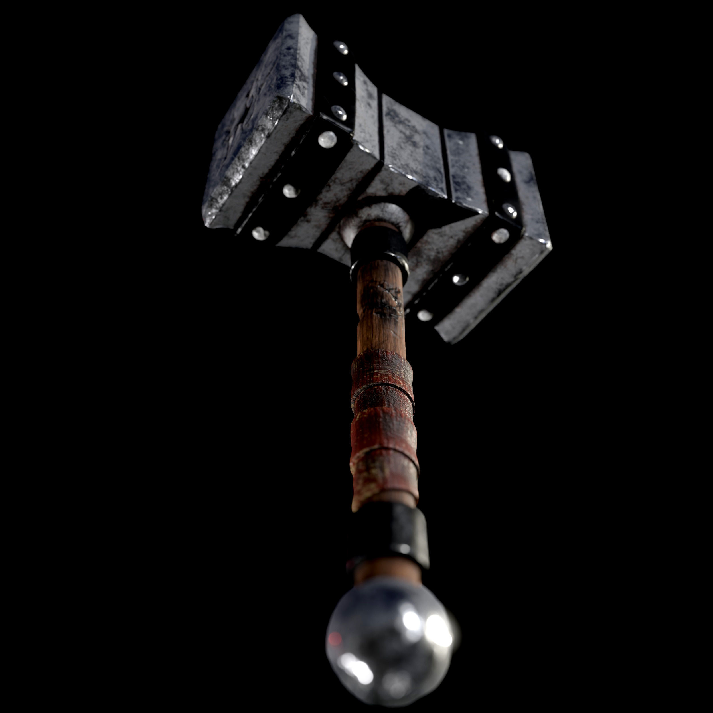 axe hammer 3dmdel lowpoly 3D model_3
