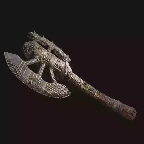 Medieval Axe for Games Low-poly 3D model