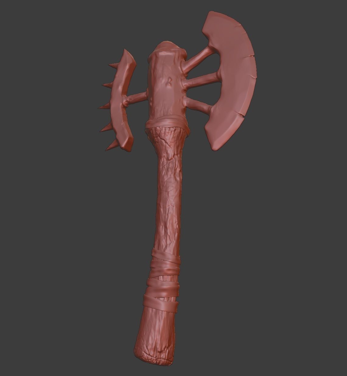 Medieval Axe for Games Low-poly 3D model_5