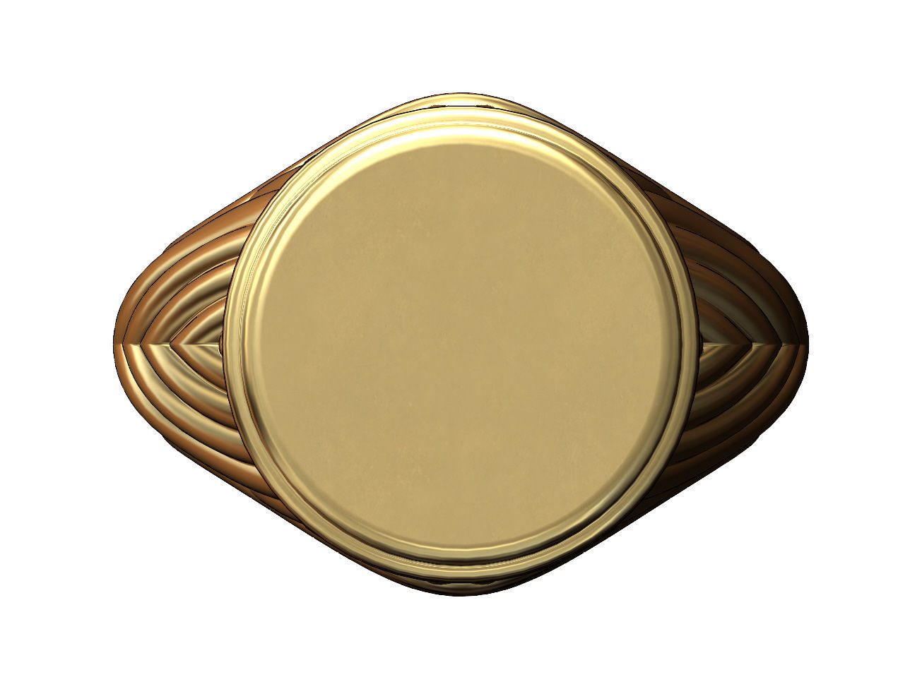 Round rope pattern signet Ring 3D print model_3