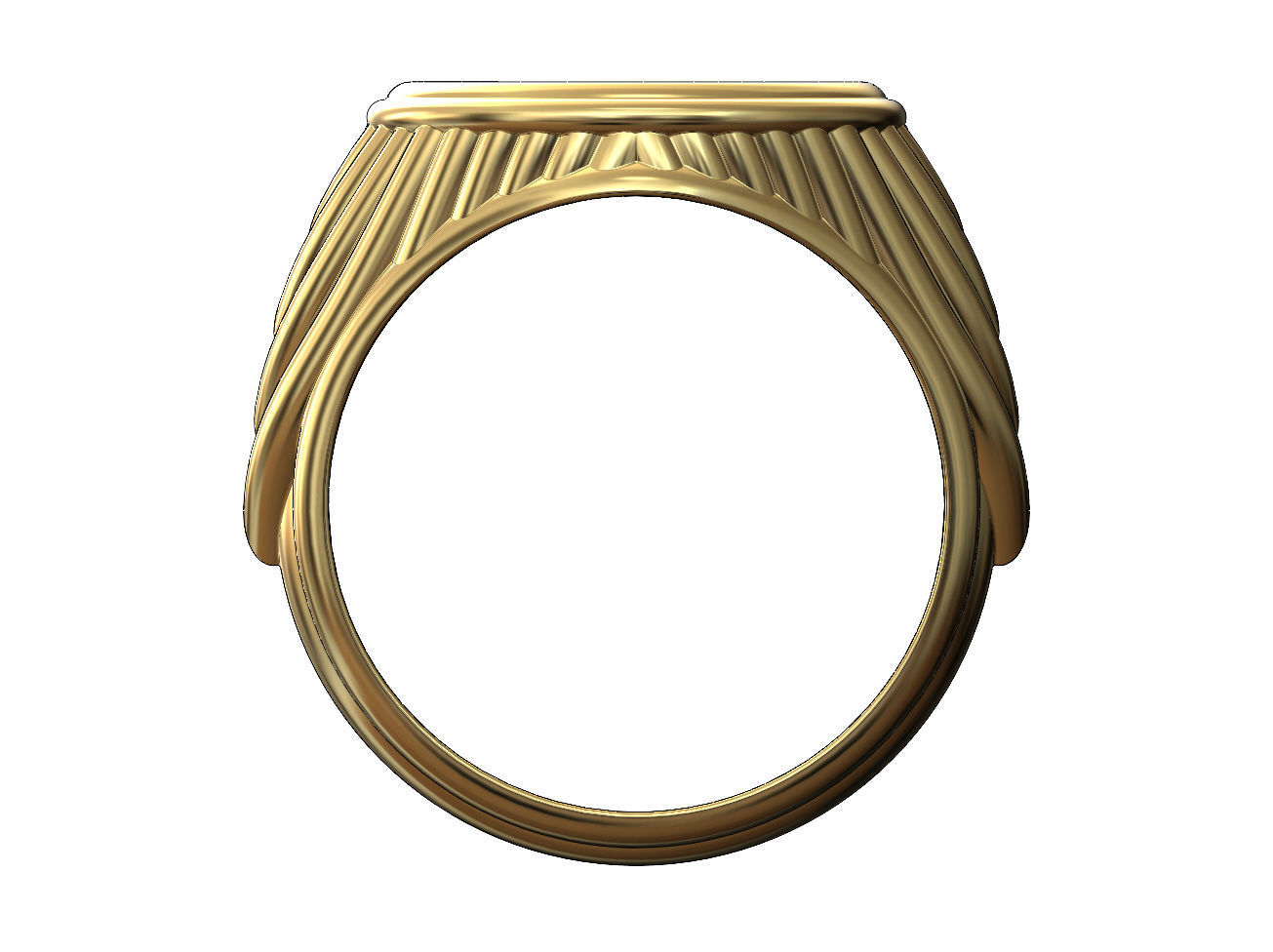 Round rope pattern signet Ring 3D print model_2