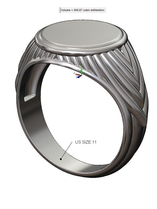 Round rope pattern signet Ring 3D print model_14