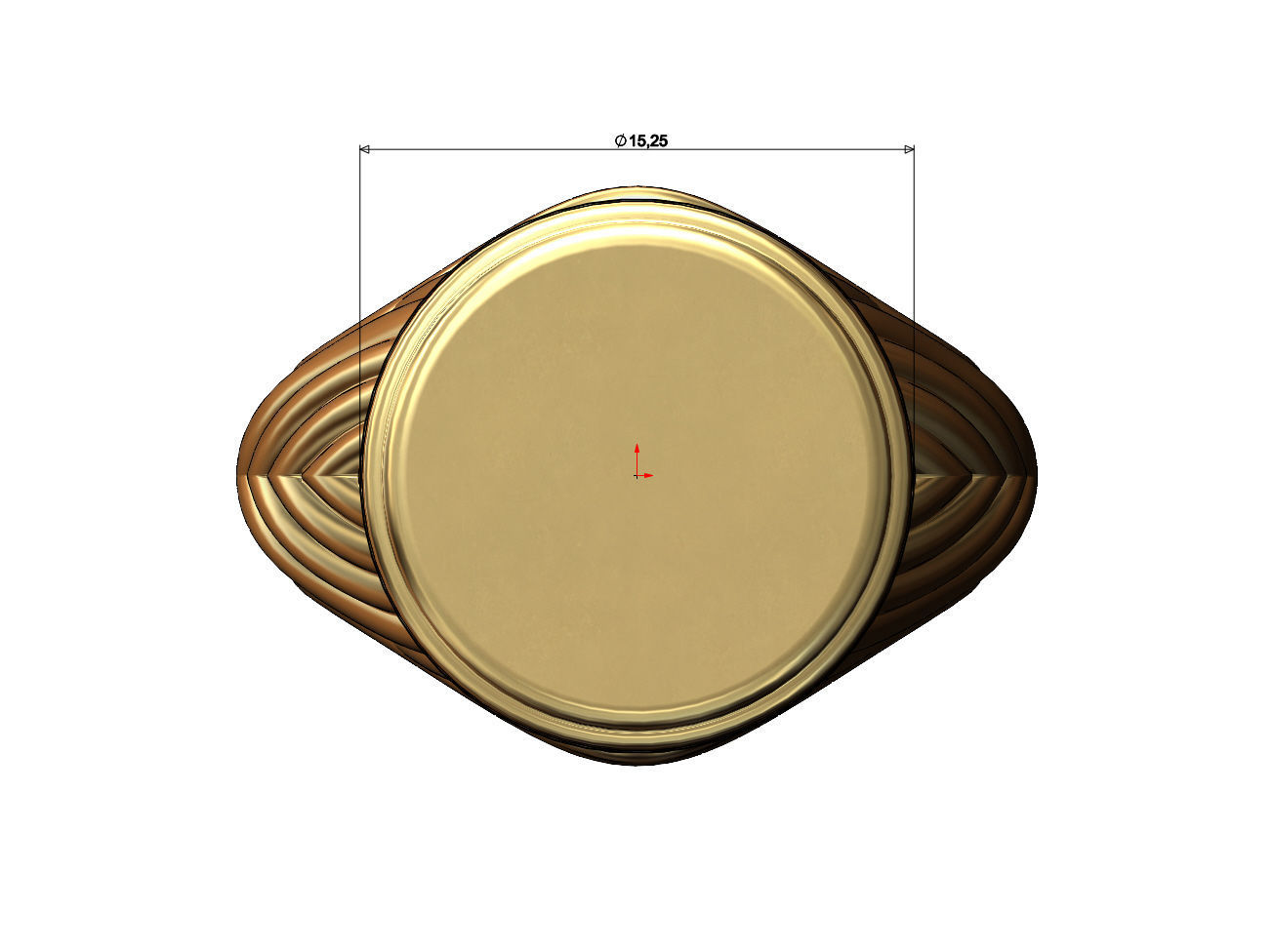 Round rope pattern signet Ring 3D print model_8