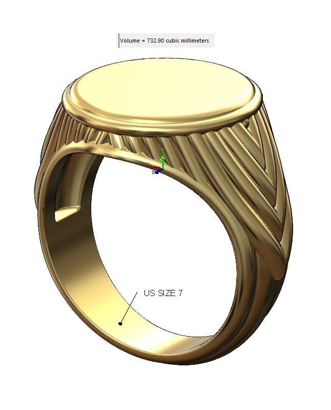 Round rope pattern signet Ring 3D print model_13