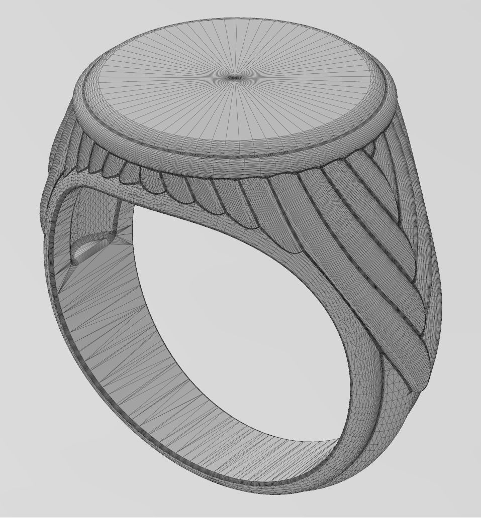 Round rope pattern signet Ring 3D print model_16