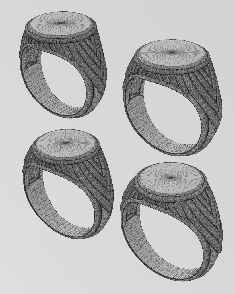 Round rope pattern signet Ring 3D print model_15