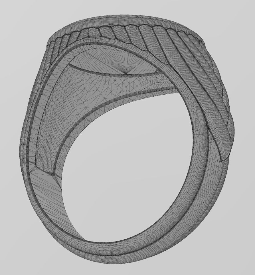 Round rope pattern signet Ring 3D print model_18