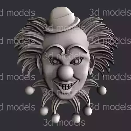 3d STL models for CNC router or 3dprinter clown 3D model