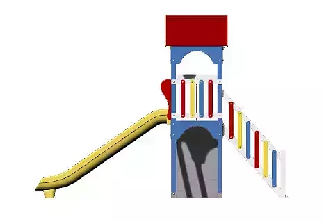 Kids Playground with Rope and Slides 3D model