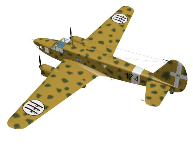 Caproni Ca309 Ghibli 3D model_1