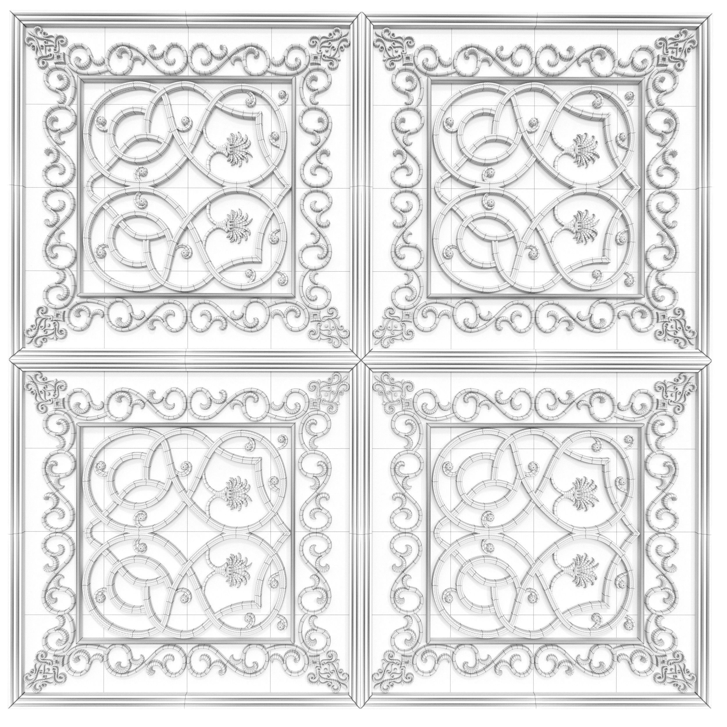 Decorative panels - Set 8 3D model_6
