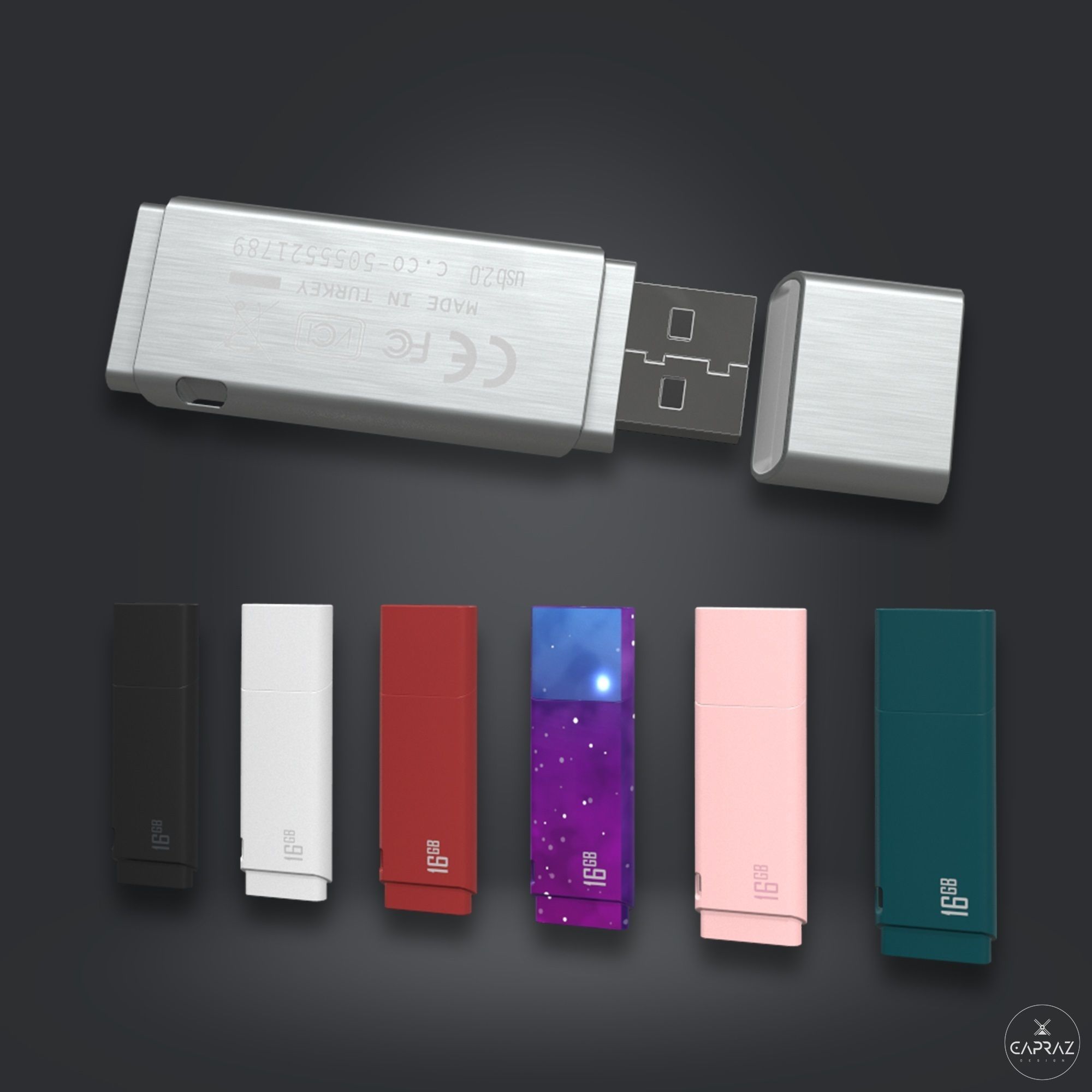 USB Flash Data Traveler - RC - Game Ready Low-poly 3D model_24
