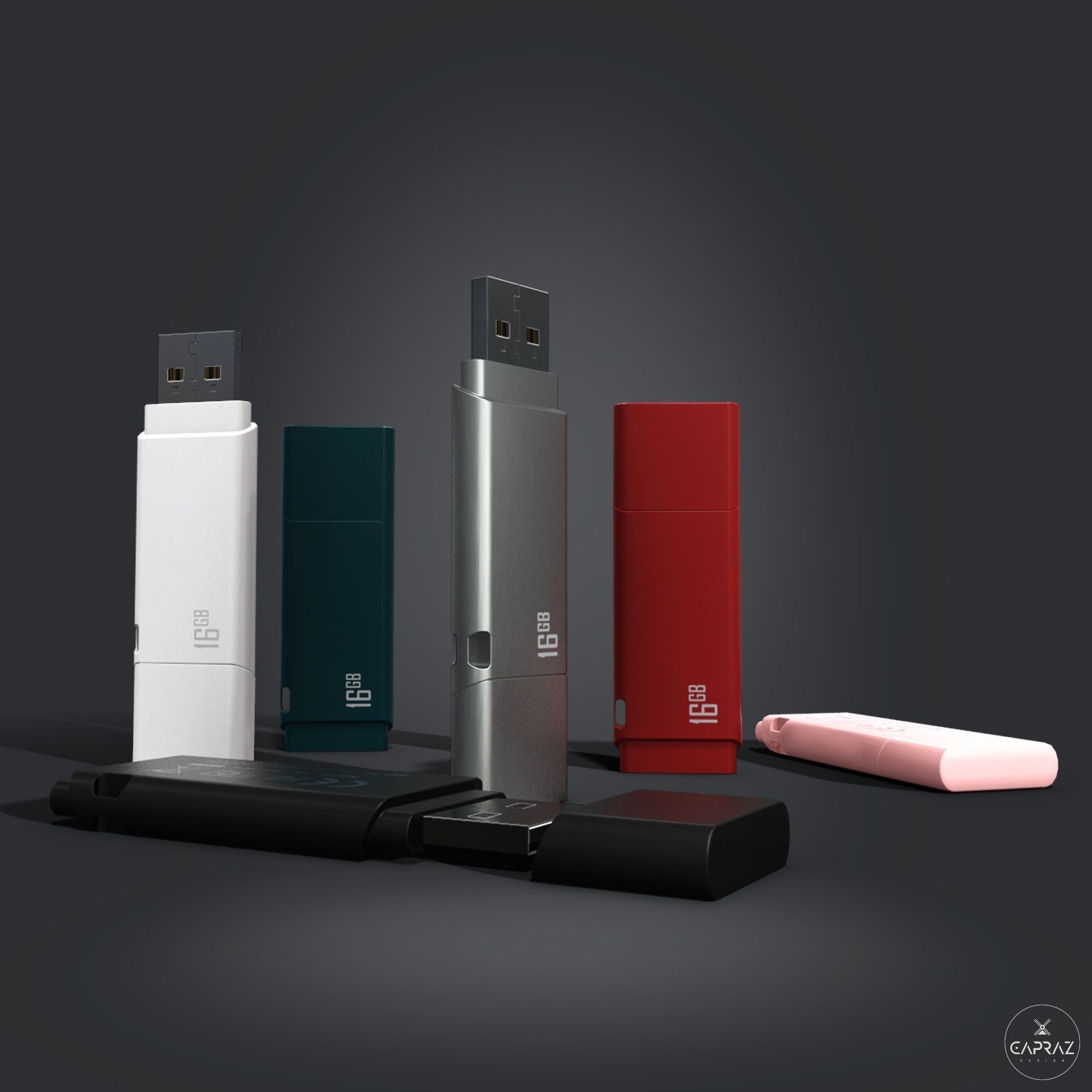 USB Flash Data Traveler - RC - Game Ready Low-poly 3D model_2