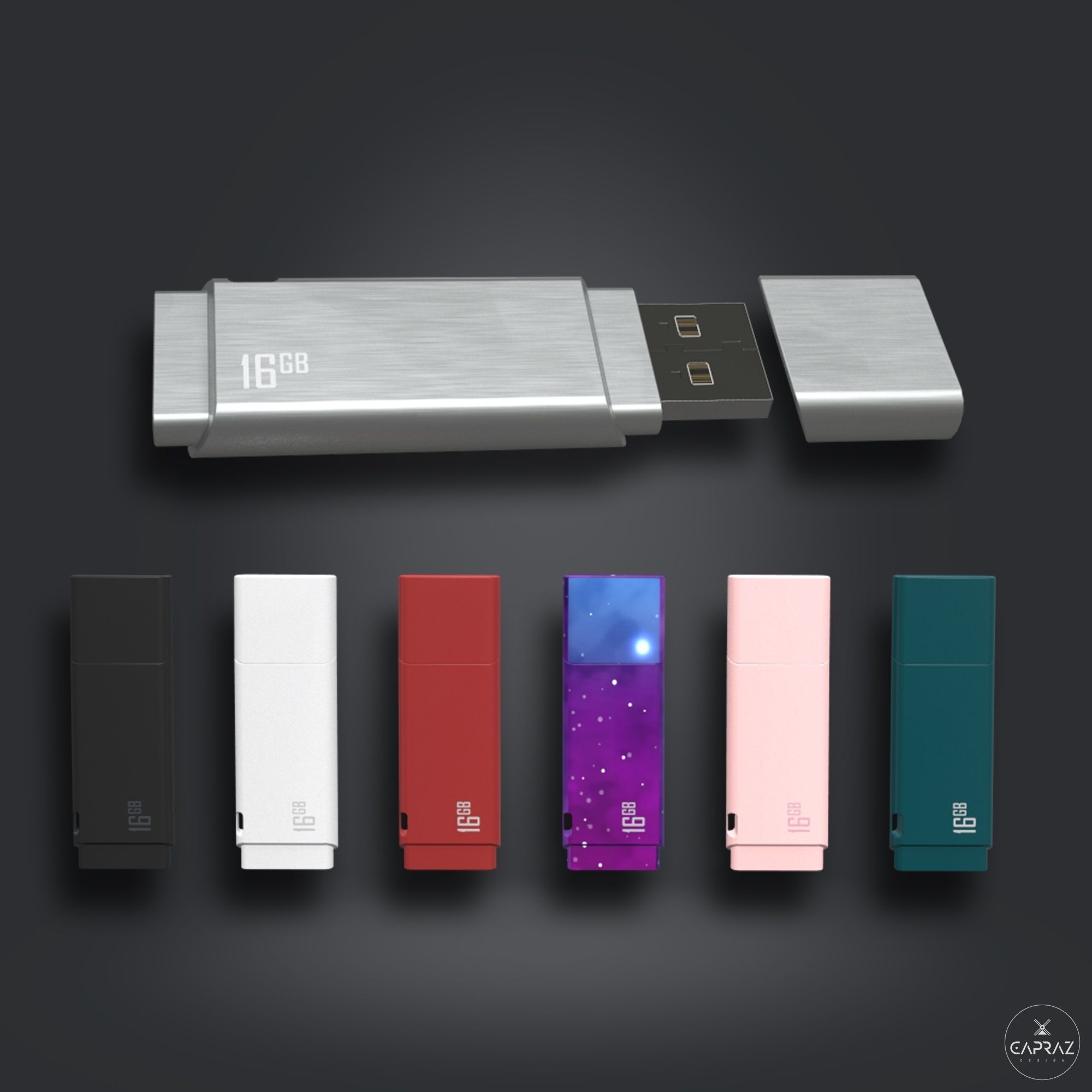 USB Flash Data Traveler - RC - Game Ready Low-poly 3D model_21