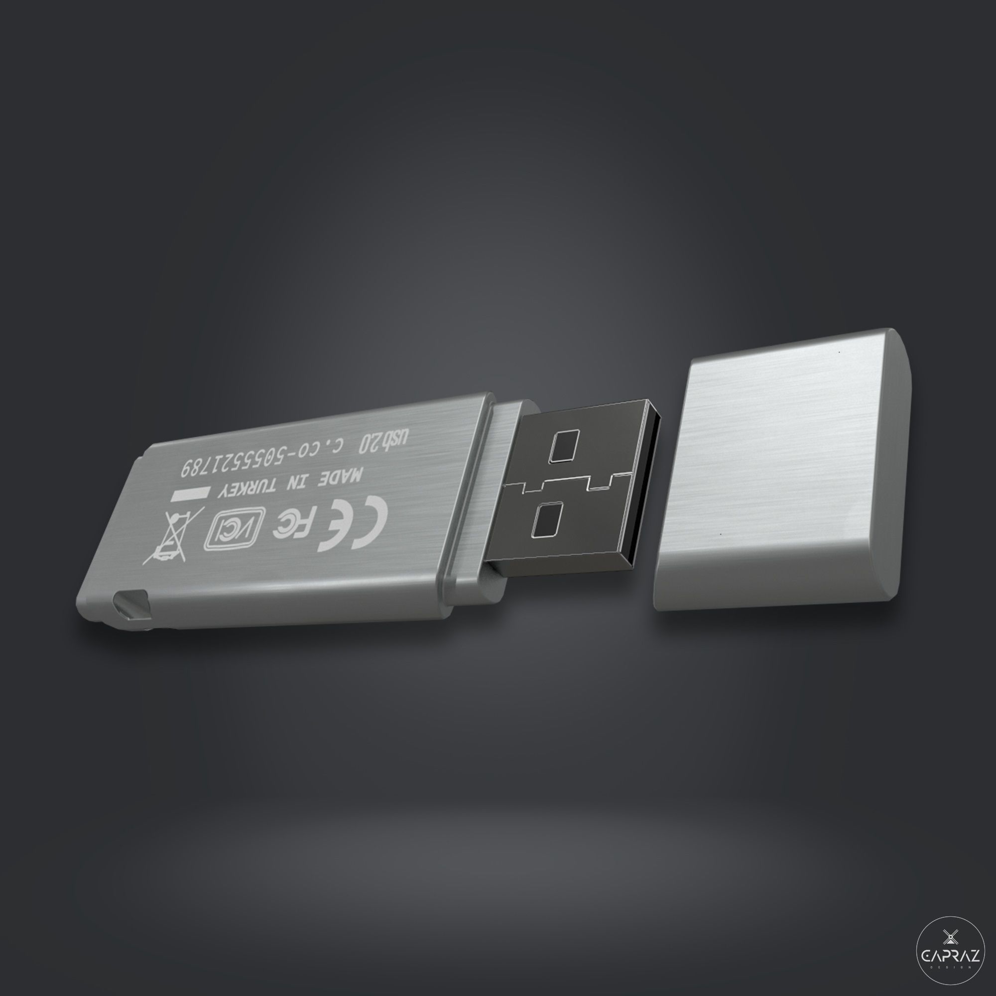 USB Flash Data Traveler - RC - Game Ready Low-poly 3D model_6