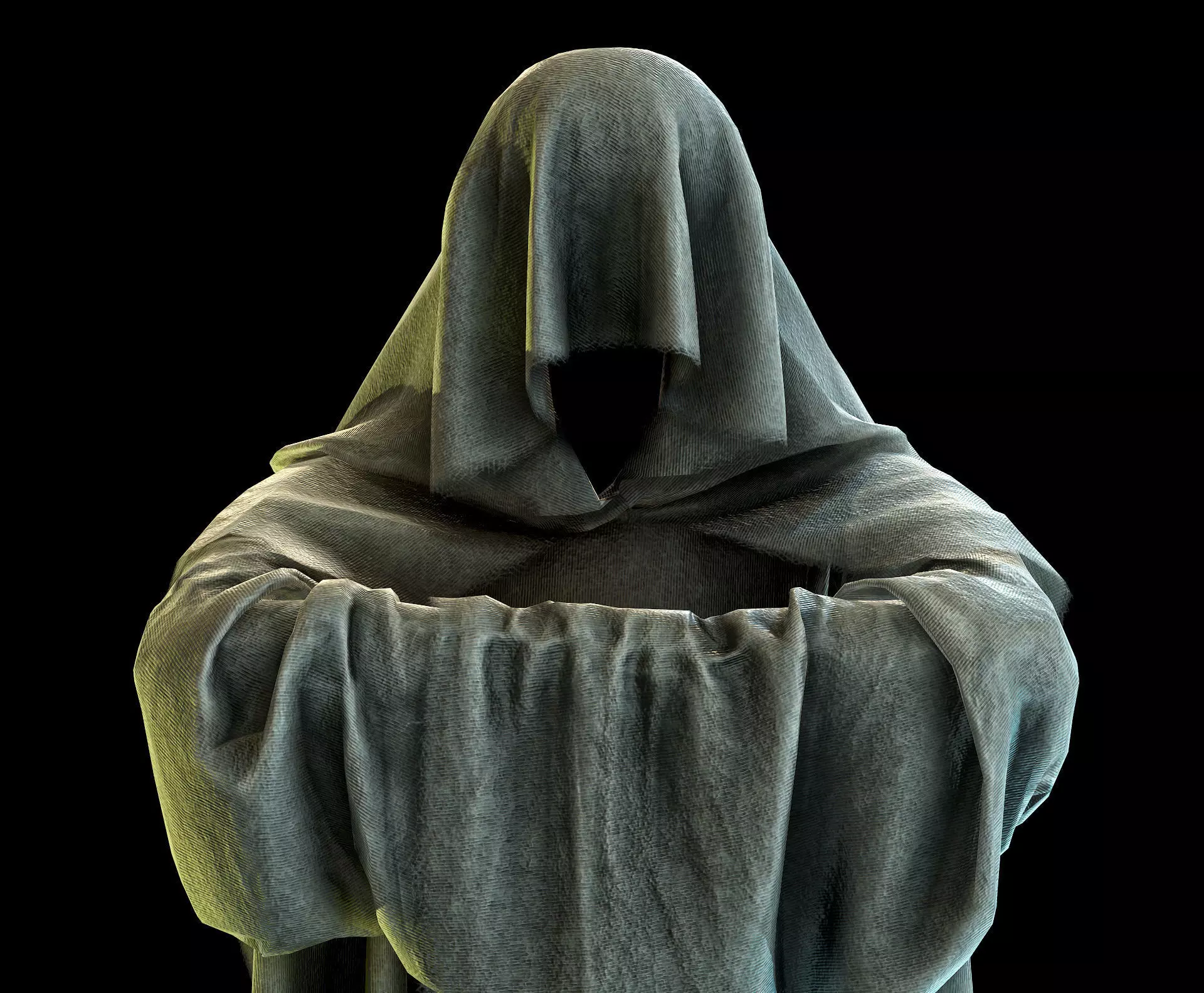 Game-Ready Monk man in cloak Low-poly 3D model_0